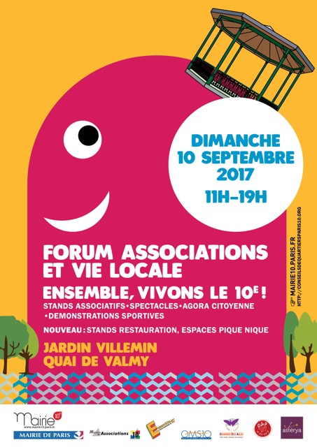 Forum des association Paris 10ème 2017 Affiche